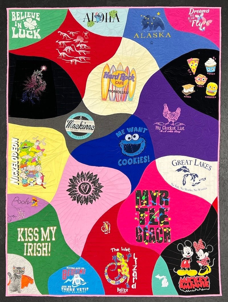 Squiggle Style T-shirt Quilt By Too Cool T-shirt Quilts