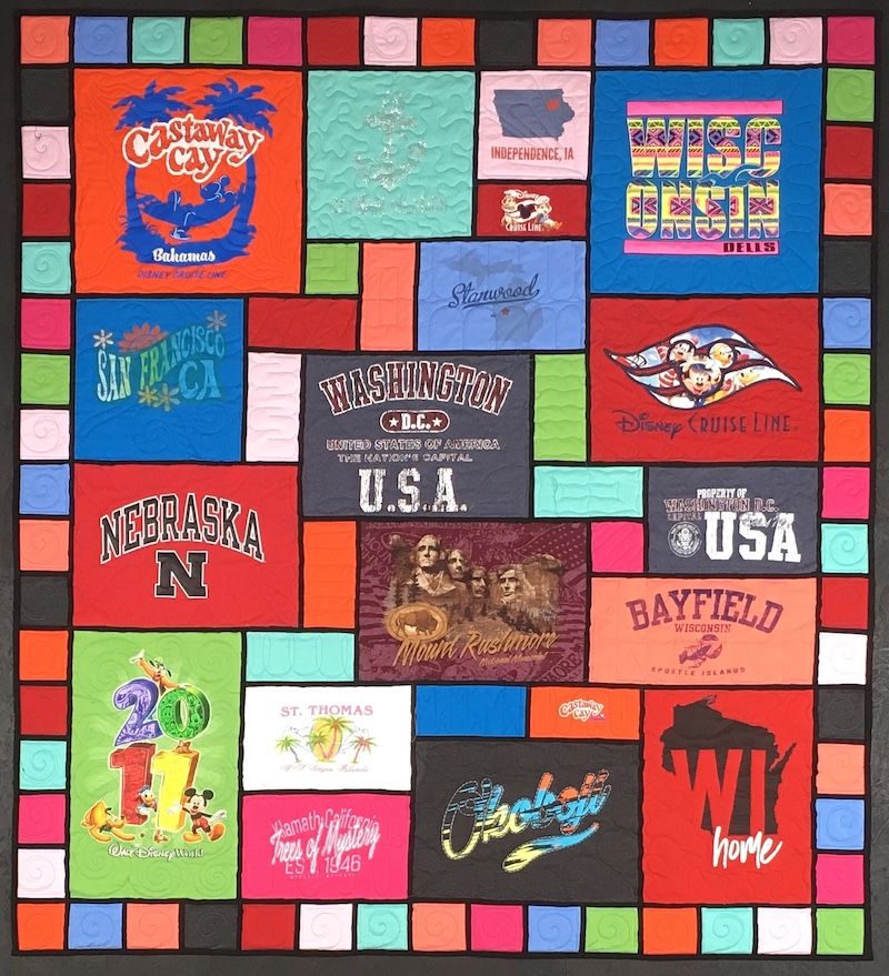 Stained glass T-shirt quilt is so much fun