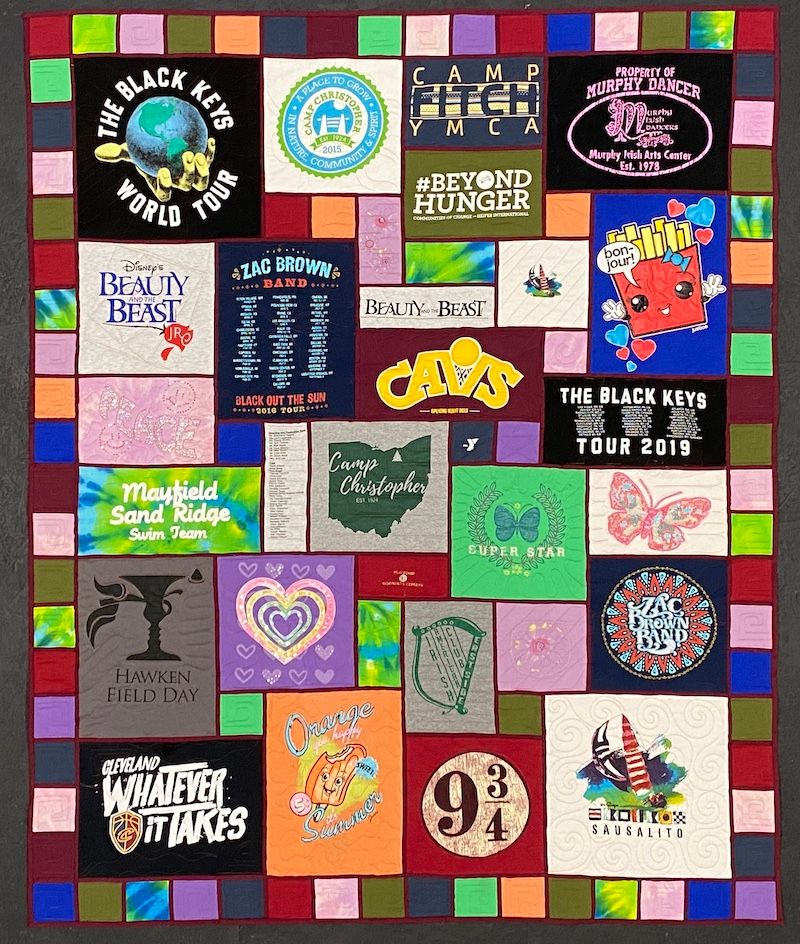 Stained-Glass T-shirt quilt by Too Cool T-shirt Quilts