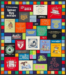 A Too Cool T-shirt Quilt  - Stained-glass style