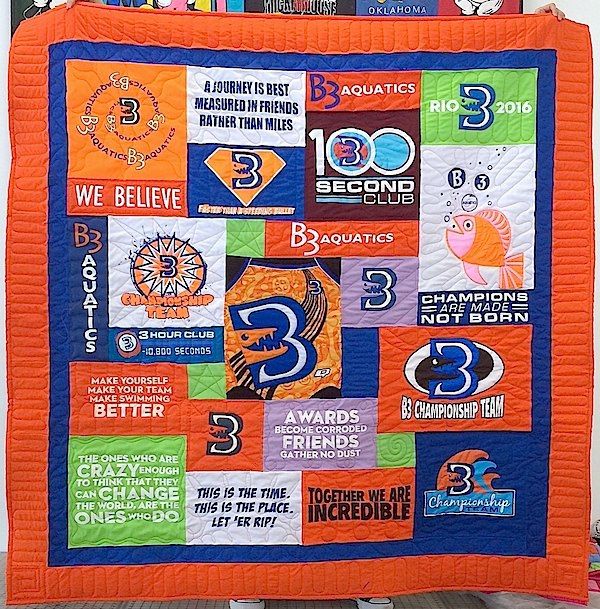 Swim Coach's T-shirt Quilt by Too Cool T-shirt quilts