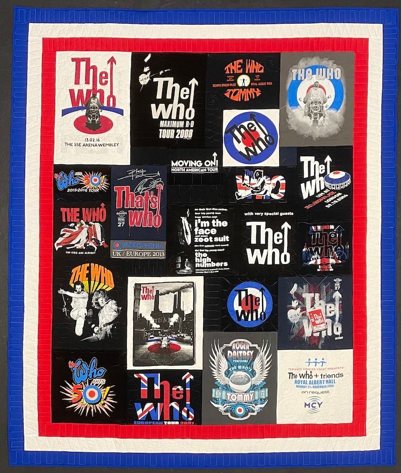 The Who T-shirt Quilt by Too Cool T-shirt Quilt