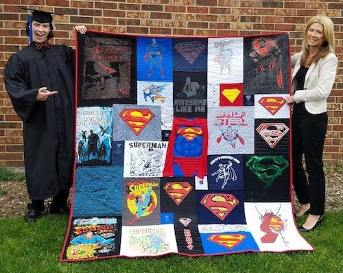Graduation T-shirt quilt by Too Cool T-shirt Quilt