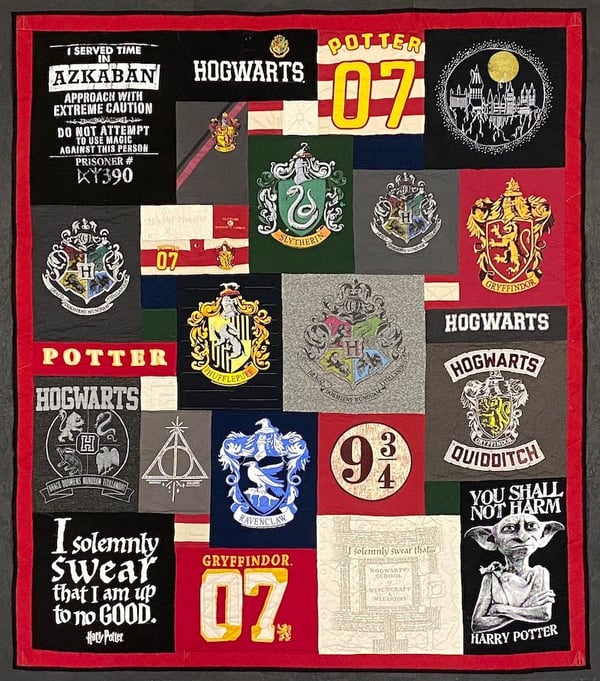 Harry Potter T-shirt quilt by Too Cool T-shirt Quilts