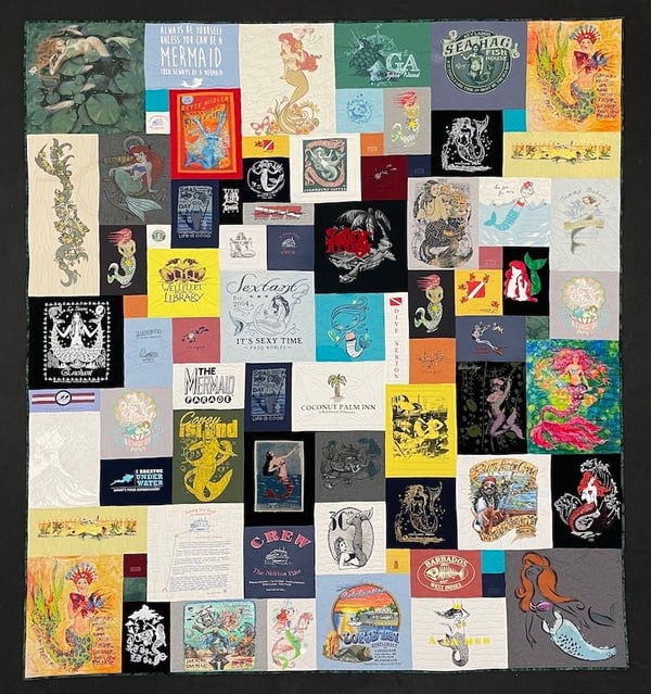 Mermaids T-shirt quilt by Too Cool T-shirt Quilts
