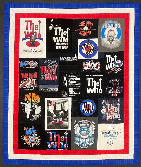 The Who  T-shirt quilt by Too Cool T-shirt Quilts