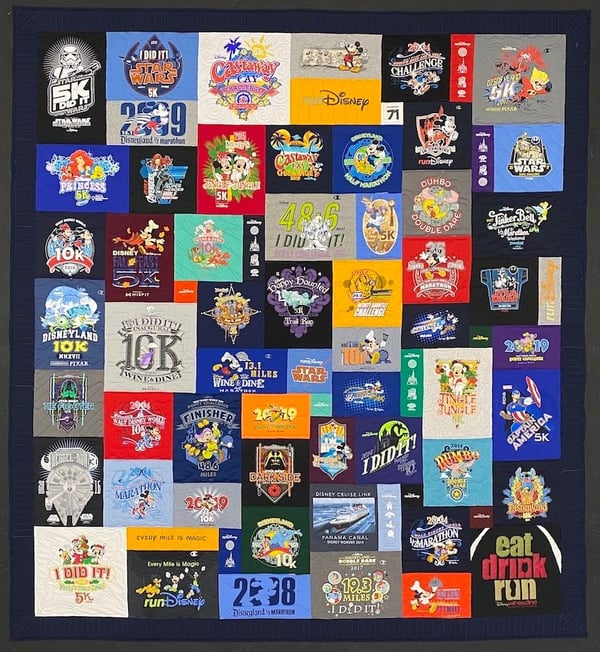 runDisney  T-shirt quilt by Too Cool T-shirt Quilts