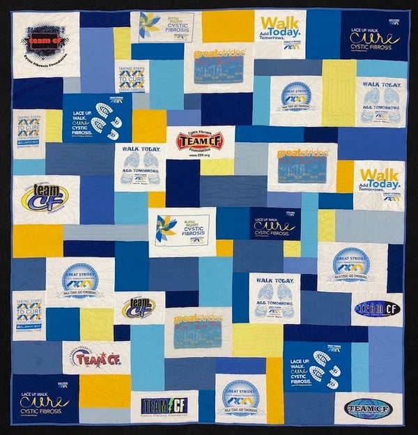 Cystic fibrosis T-shirt quilt by Too Cool T-shirt Quilts