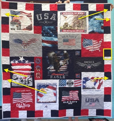 Tracking off of quilt