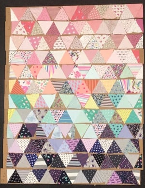Triangle quilt before we sewd