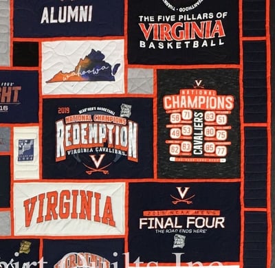 UVA stained glass style T-shirt quilt