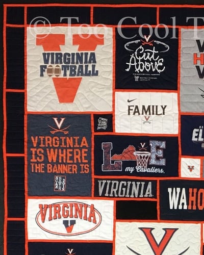 UVA stained glass style T-shirt quilt