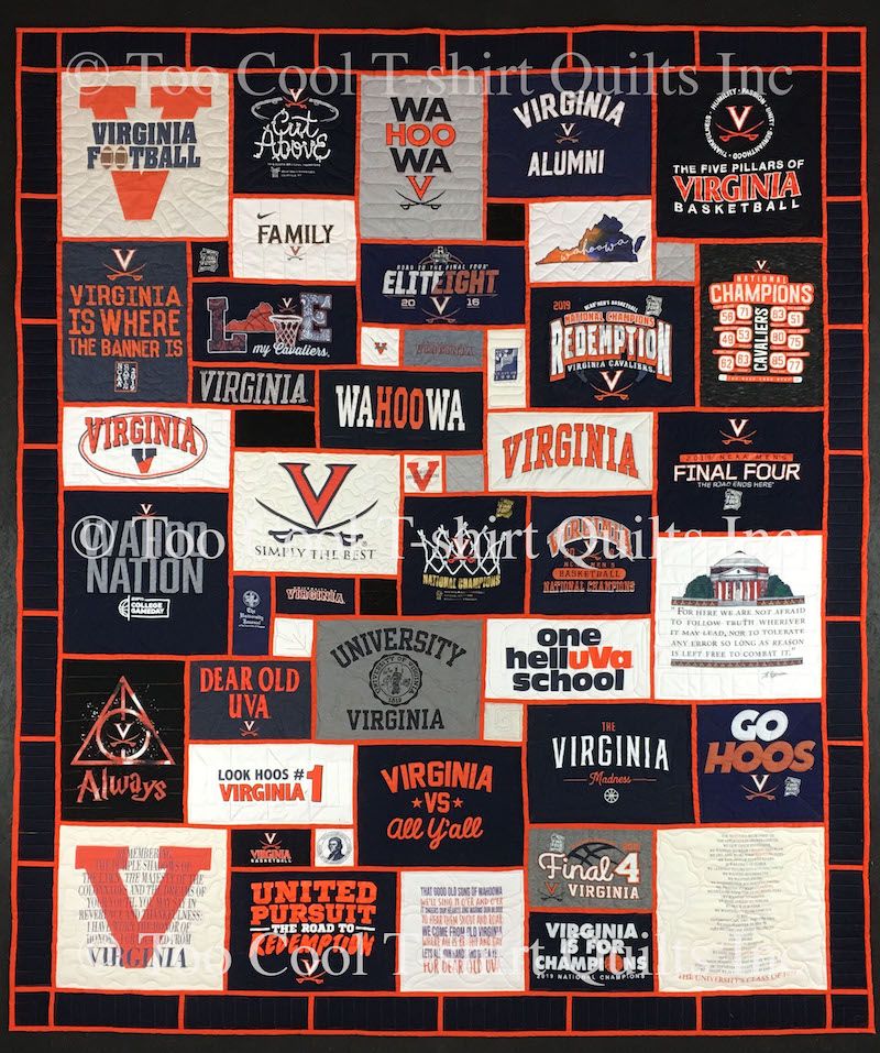 UVA stained glass style T-shirt quilt