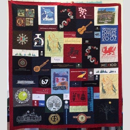 Memorial quilt made from travel t-shirts by Too Cool T-shirt Quilt