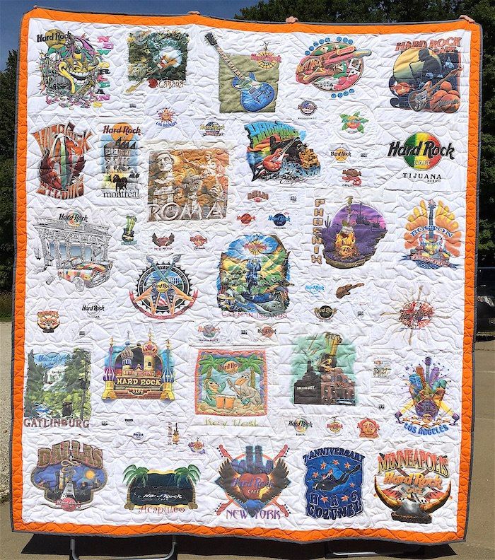Hard Rock Cafe T-shirt Quilt by Too Cool T-shirt Quilts