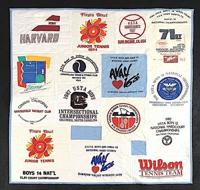 All white T-shirt quilt by Too Cool T-shirt Quilts