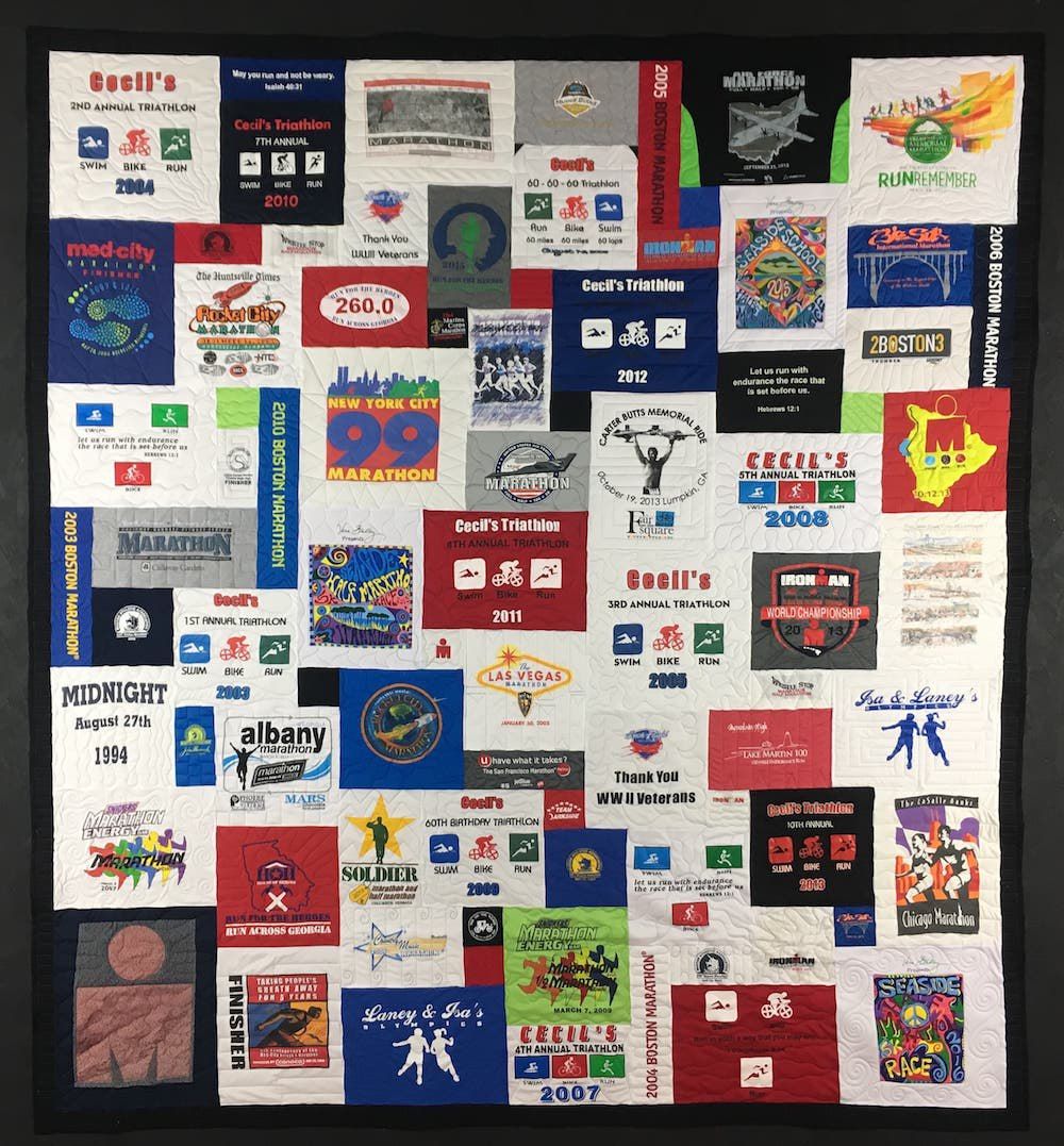 Runner's T-shirt quilt by Too Cool T-shirt Quilts