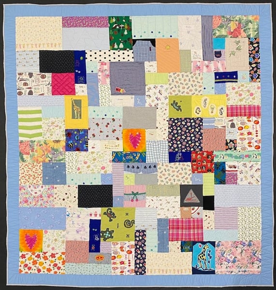 boy simple baby clothes quilt by Too Cool T-shirt Quilts