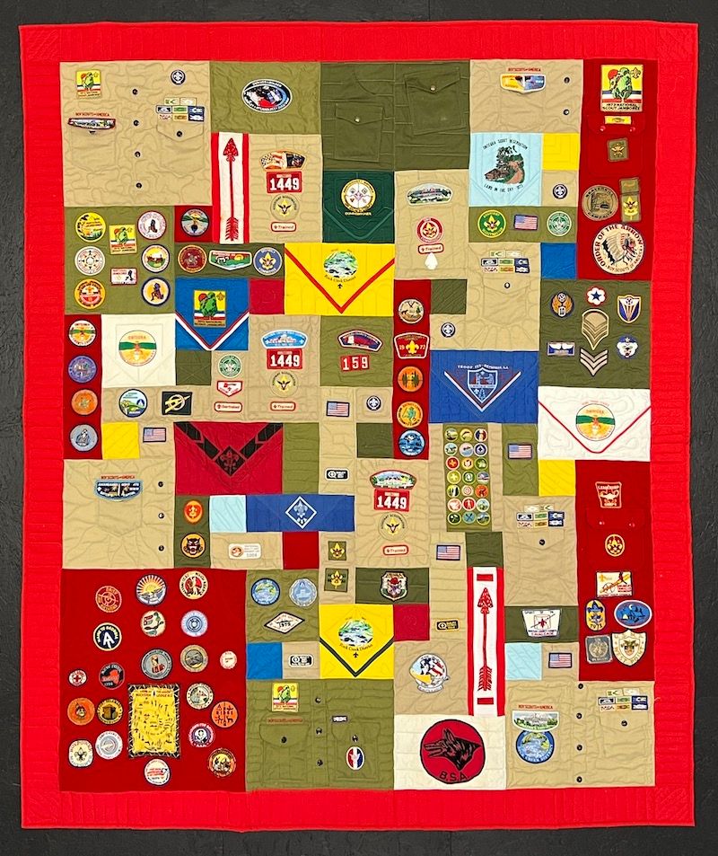 boys scout T-shirt quilt with patches