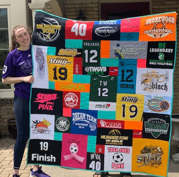 class of 19 T-shirt quilt by Too Cool T-shirt Quilts