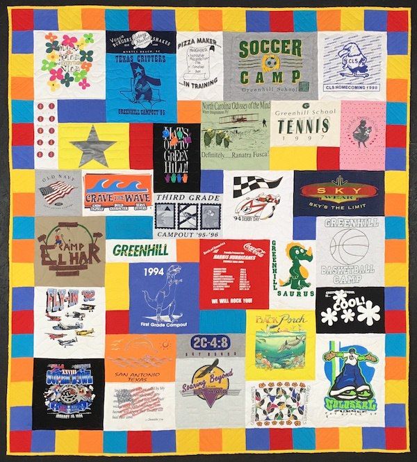 colorful fun summer feeling T-shirt quilt by Too Cool T-shirt Quilts