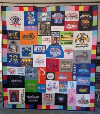 colorful border on a Too Cool T-shirt Quilts