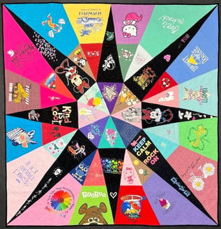 compass style T-shirt quilt by Too Cool T-shirt Quilts
