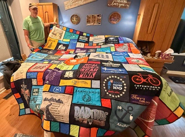 Stained glass T-shirt quilt by Too Cool T-shirt Quilts