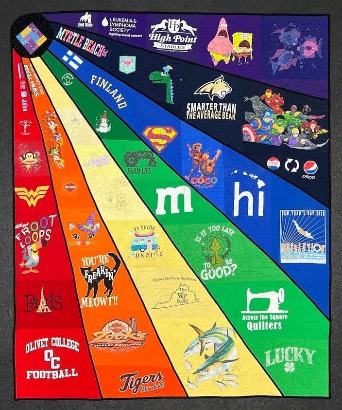Flare style T-shirt Quilt by Too Cool T-shirt Quilts