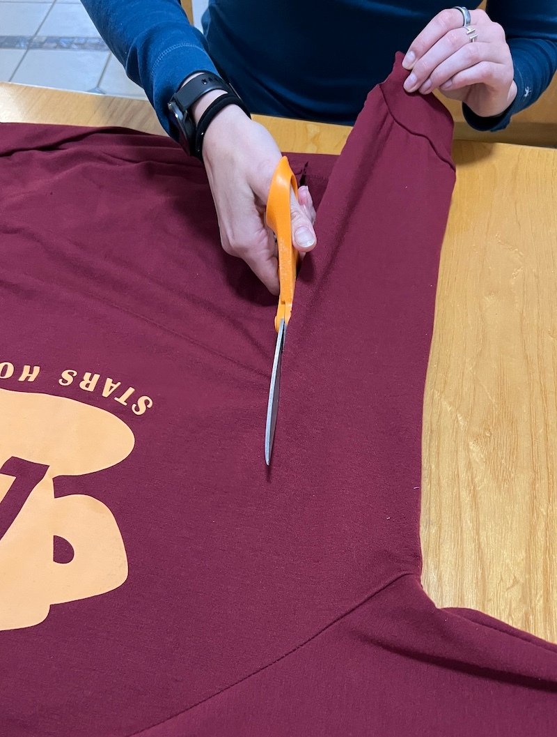 hand cutting your own T-shirts