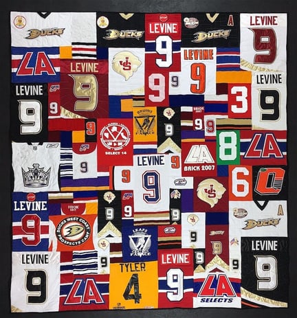 Hockey Jersey quilt by Too Cool T-shirt Quilts