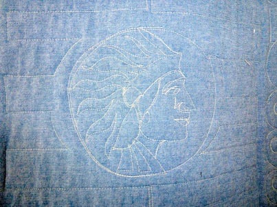 quilt made from advertising feedsacks by Too Cool T-shirt Quilts