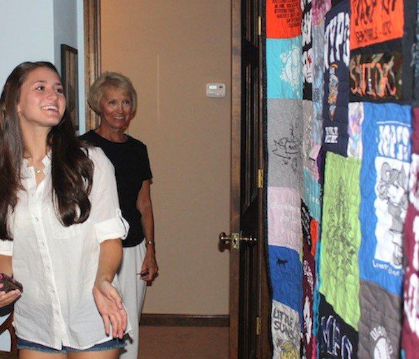 So happy seeing her Too Cool T-shirt quilt for the first time