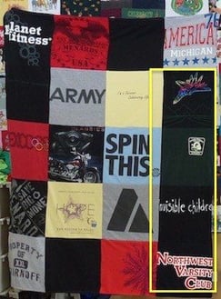 in balance of color on a T-shirt blanket in balance of color on a T-shirt blanket