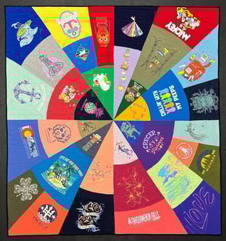 kaleidoscope style T-shirt Quilt by Too Cool T-shirt Quilts