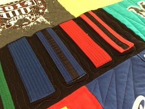 karate belts used in a tee shirt quilt