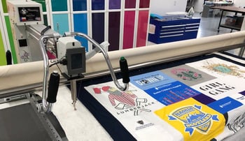 long-arm quilting machine - a tool for T-shirt quilt making