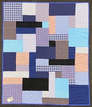 memorial quilt made with plaid shirts by Too Cool T-shirt Quilt
