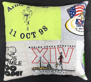neon pillow made from T-shirts