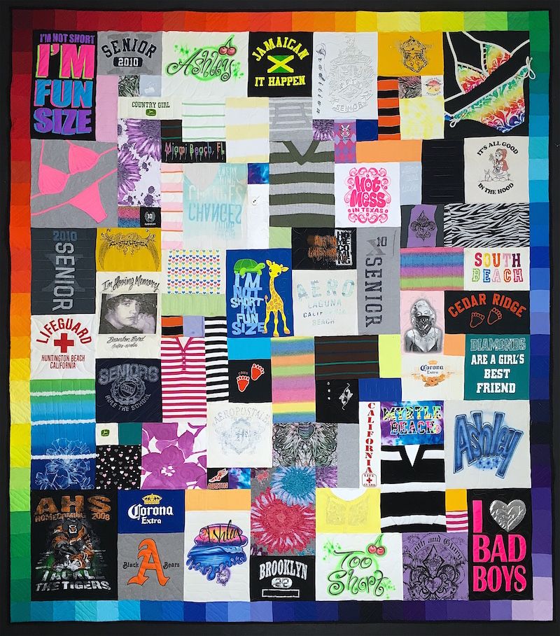 T-Shirt Quilt with fabric to create a frame Offered in a variety of sizes and colors! 