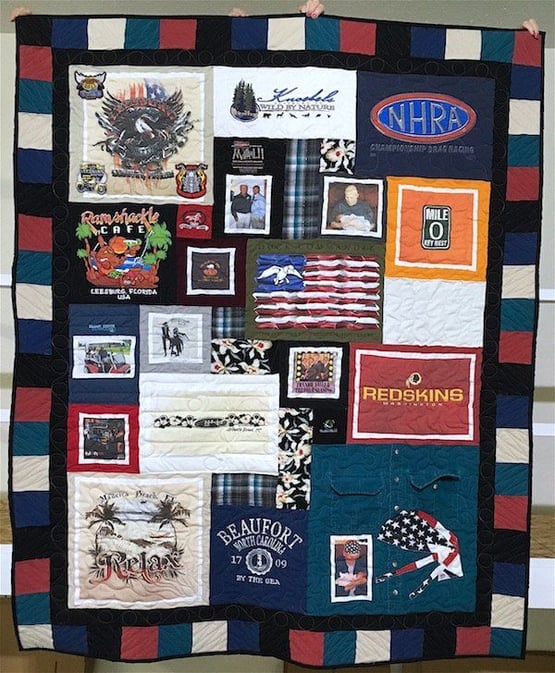 photo on clothing memorial quilt by Too Cool T-shirt Quilts