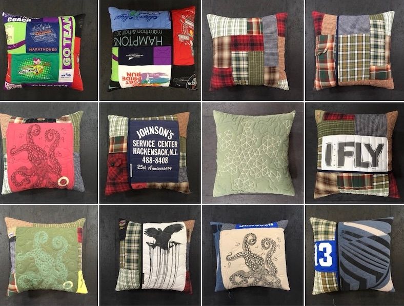 Pillows by Too Cool T-shirt Quilts