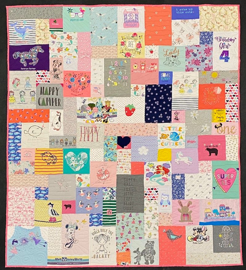 Simple Baby Clothes quilt by Too Cool T-shirt Quilts