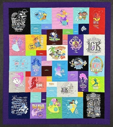runDisney T-shirt Quilt  by Too Cool T-shirt Quilts