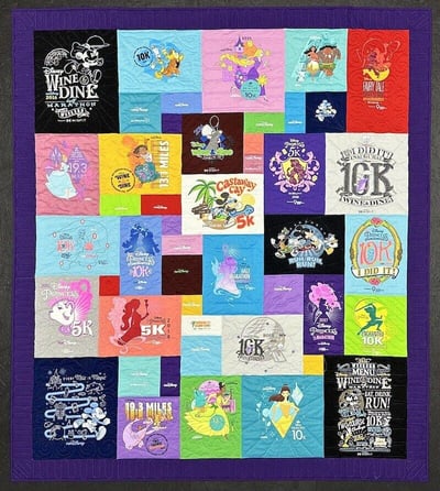 runDisney T-shirt quilt by Too Cool T-shirt Quilts