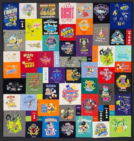 runDisney T-shirt quilt by Too Cool T-shirt Quilts