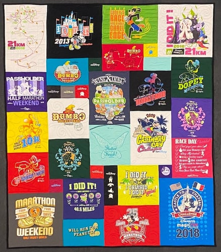 runDisney T-shirt quilt by Too Cool T-shirt Quilts