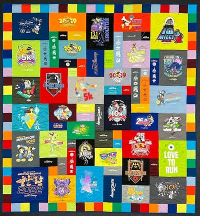 runDisney T-shirt quilt by Too Cool T-shirt Quilts