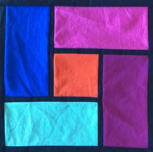 Trial of the stained glass T-shirt quilt method.