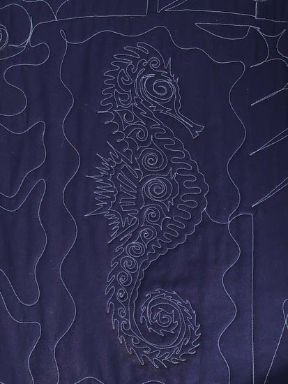 seahorse on the back of a Too Cool T-shirt Quilt